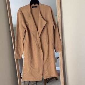 Lillusory Tan Open Front Cardigan